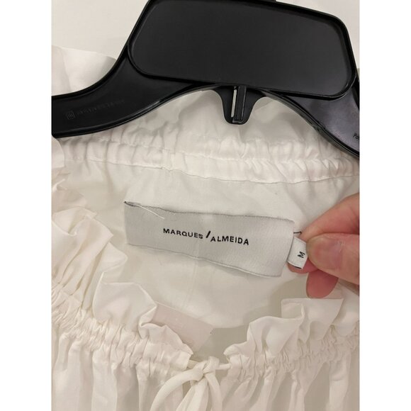 NWT Marques Almeida White Pirate Shirt Dress $730 MEDIUM Bohemian Distressed - Picture 8 of 14